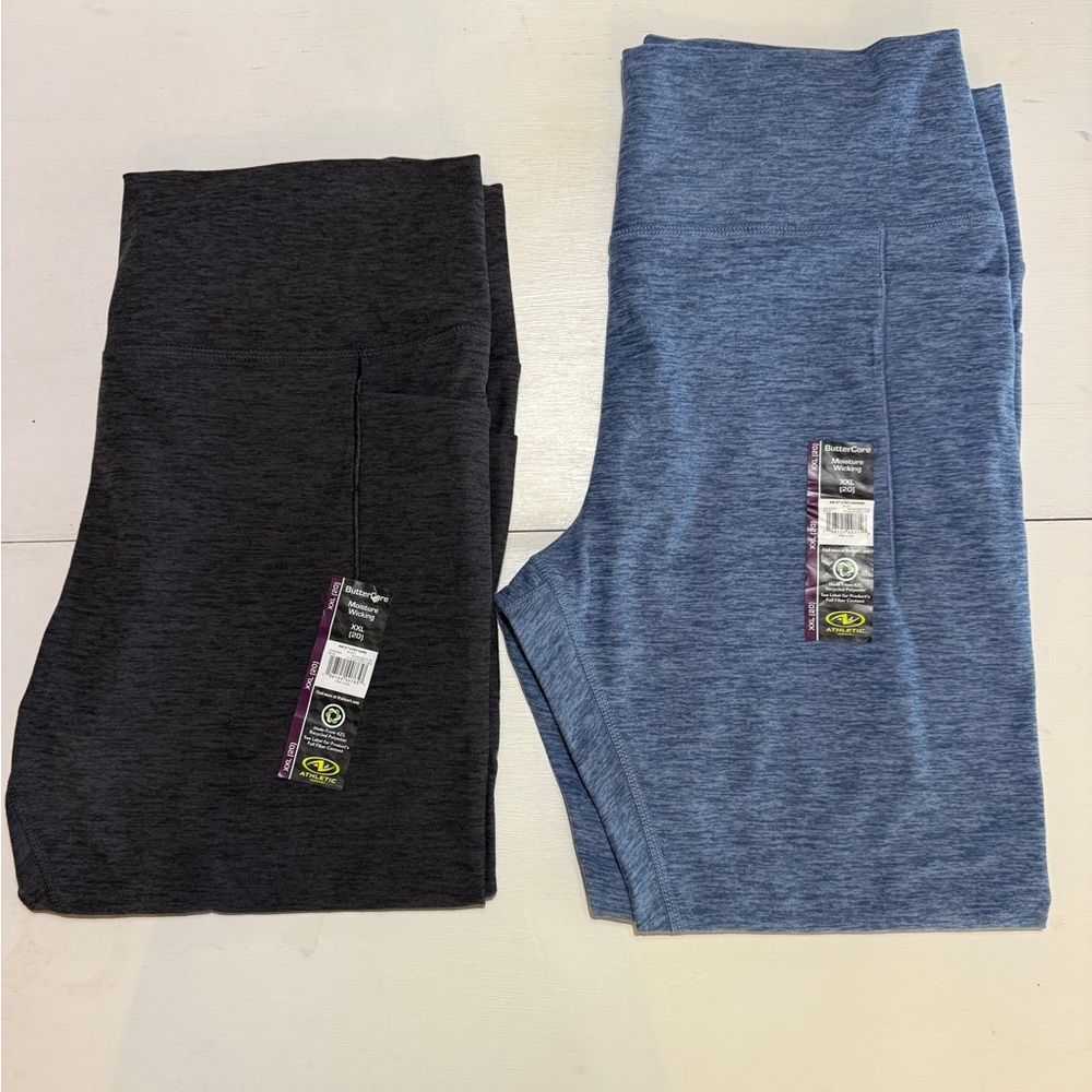 NWT AviA Buttercore  Leggings in Blue and Black-one full and one capri